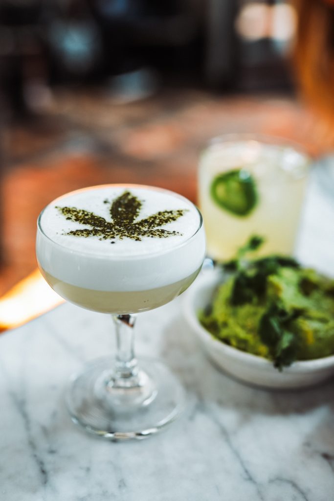 Cannabis Mocktail on marble counter